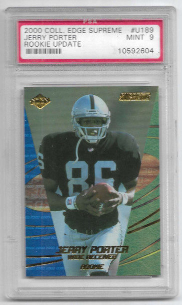 Jerry Porter 2000 Collector's Edge Supreme Rookie Update Card U189 Graded 9 PSA