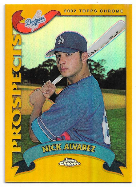 Nick Alvarez 2002 Topps Chrome Gold Refractor Rookie Card 681