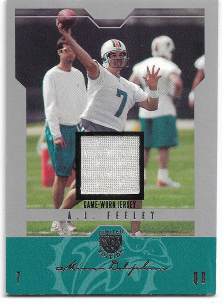 A.J. Feeley 2004 Fleer Limited Edition Jersey Card 29 214/250