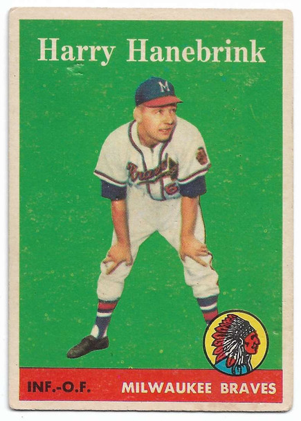 Harry Hanebrink 1958 Topps Rookie Card 454
