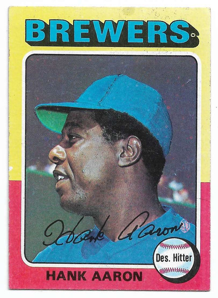Hank Aaron 1975 Topps Card 660 (crease along part of top of card)