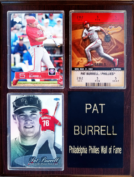 Pat Burrell Philadelphia Phillies 3-Card 7x9 Plaque