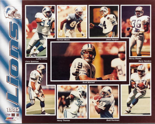 1995 Detroit Lions Collage 8x10 Photo