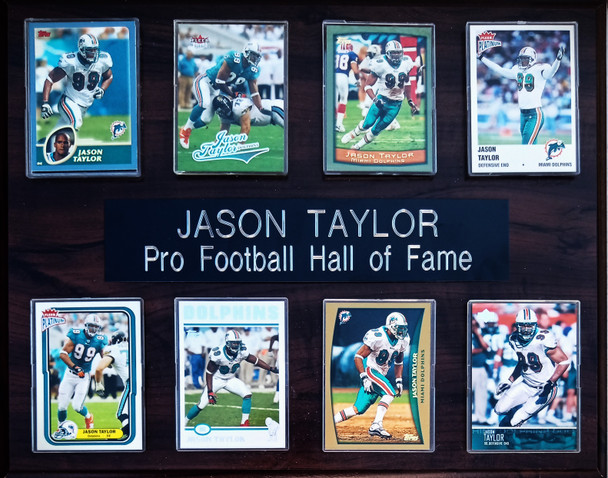Jason Taylor Miami Dolphins 8-Card 12x15 Cherry-Finish Plaque
