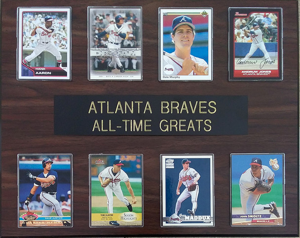 Atlanta Braves All-Time Greats 8-Card 12"x 15" Cherry-Finish Plaque Atlanta Braves All-Time Greats 8-Card 12"x 15" Cherry-Finish Plaque