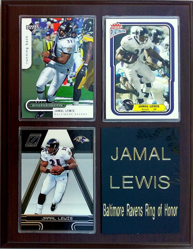 : Ravens RAY Lewis 3 Card Black Finish 7x9 Plaque