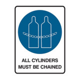 All Cylinders Must Be Chained - Mandatory Signs