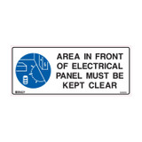 Area In Front Of Electrical Panel Must Be Kept Clear - Mandatory Signs