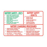 Battery Safety Sign Do and Battery Safety  Do Not and Procedures - Forklift Safety Signs - Part No. 846390