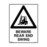 Beware Rear End Swing - Caution Signs