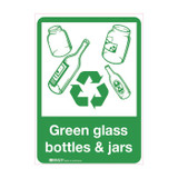 Green Glass Bottles and Jars - Warehouse Signs
