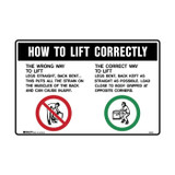 How To Lift Correctly - Warehouse Signs
