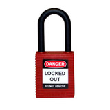 Red Nylon Shackle Padlock - Nylon Safety Padlocks