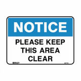 Please Keep This Area Clear - Building Signs