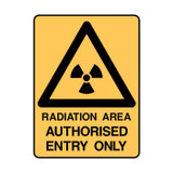 Radiation Area Authorised Entry Only - Caution Signs