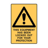 This Equipment Has Been Locked Out For Your Protection - Caution Signs - Part No. 841789S39