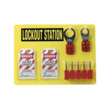 5 Lock Board Filled with Brady Safety Padlocks - Lock Boards