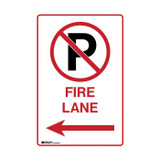 No Parking Picto Fire Lane Left Arrow - Parking Signs