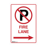 No Parking Picto Fire Lane Right Arrow - Parking Signs