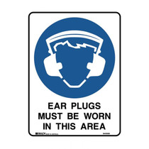 Ear Plugs Must Be Worn In This Area - Mandatory Signs