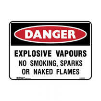 Explosive Vapours No Smoking Sparks Or Naked Flames - Danger Signs