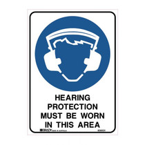 Hearing Protection Must Be Worn Mtl 450 x 600 - Mandatory Signs