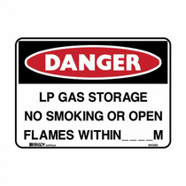 LP Gas Storage No Smoking Or Open Flames Within - Danger Signs