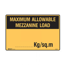 Maximum Allowable Mezzanine Load Kg - Warehouse Signs