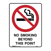 No Smoking Beyond This Point - Prohibition Signs