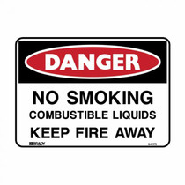 No Smoking Combustible Liquids Keep Fire Away - Danger Signs