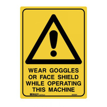 Wear Goggles Or Face Shield - Caution Signs