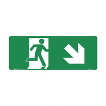 Running Man Exit Down Left Arrow - Exit Signs