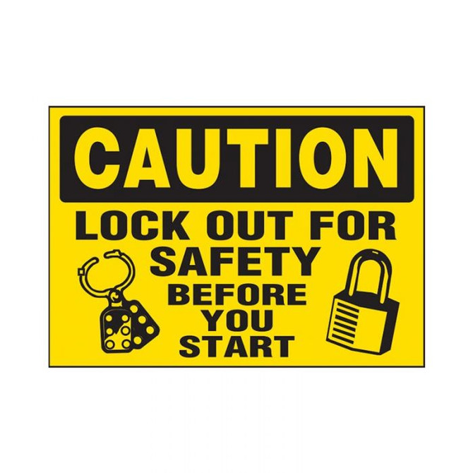 Caution Lock Out For Safety Before You Start - Lockout Signs