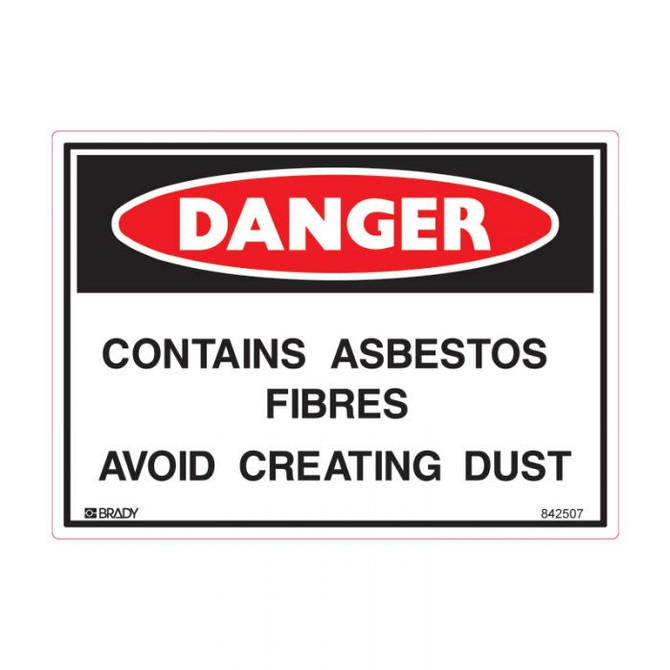 Contains Asbestos Fibres Avoid Creating Dust - Danger Signs - Part No. 842507