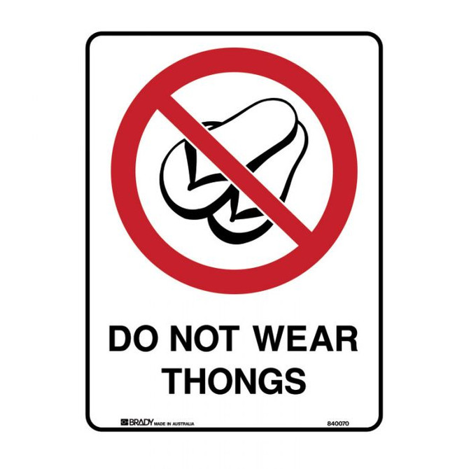 Do Not Wear Thongs - Prohibition Signs