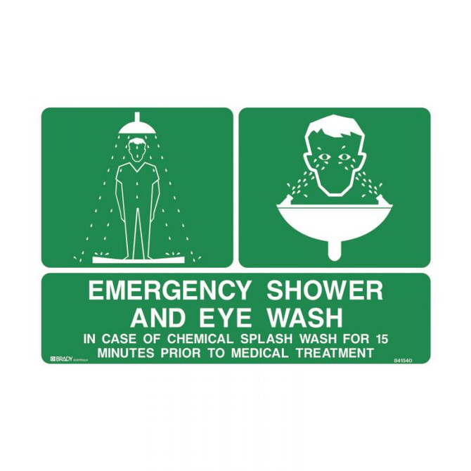 Emergency Shower and Eye Wash In case - first aid Signs