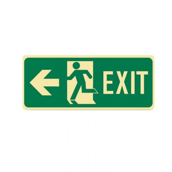 Exit Arrow Left With Running Man - Floor Signs