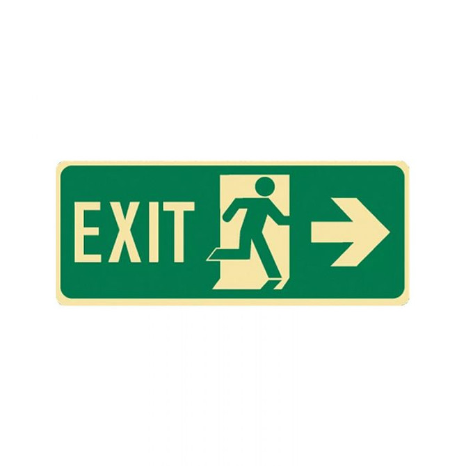 Exit Arrow Right With Running Man - Floor Signs