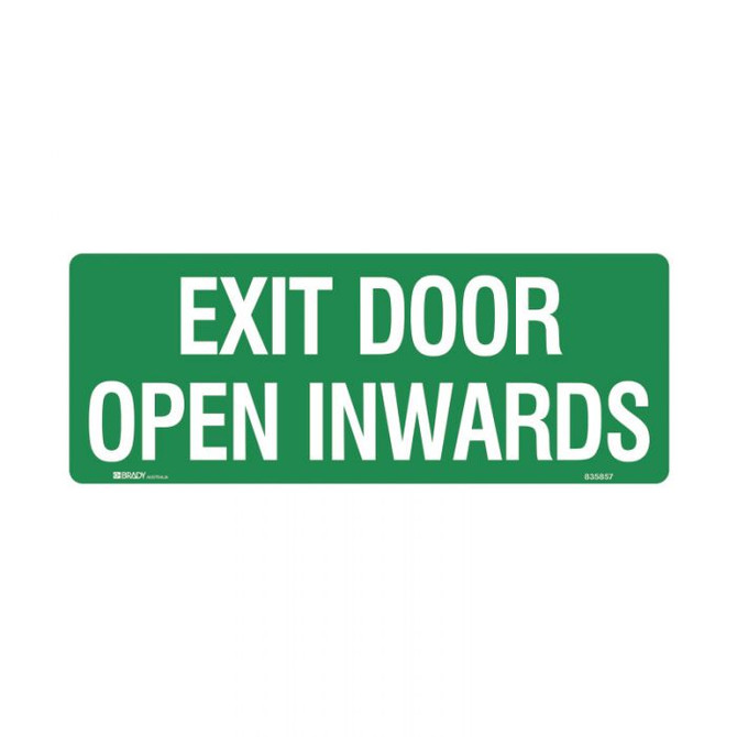 Exit Door Open Inwards - Exit Signs