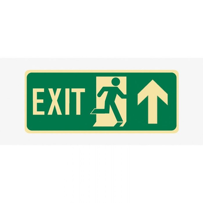 Exit Up Arrow With Run Man - Floor Signs