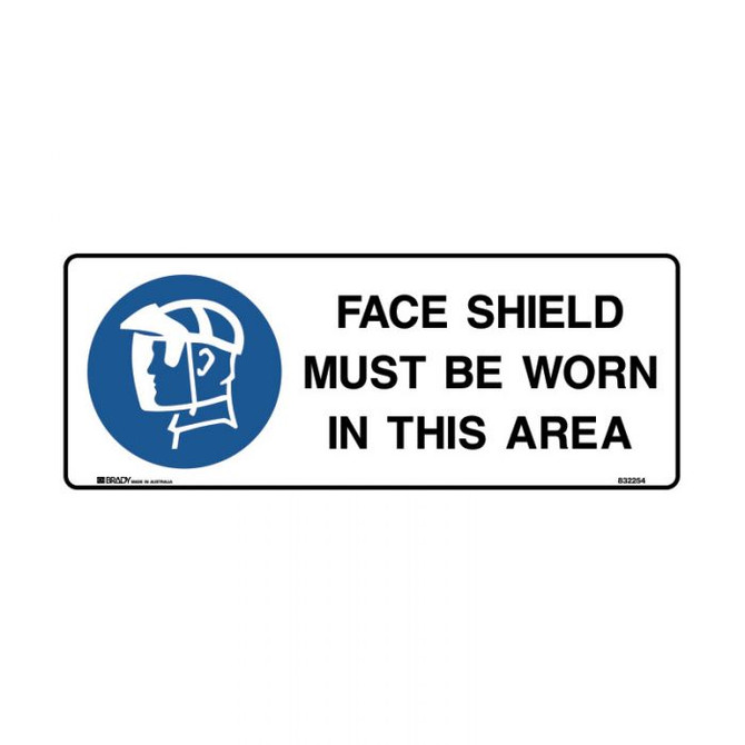 Face Shield Must Be Worn In This Area - Mandatory Signs