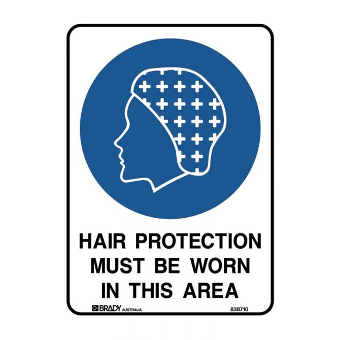 Hair Protection Must Be Worn In This Area - Mandatory Signs