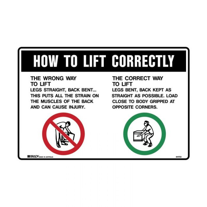 How To Lift Correctly - Warehouse Signs