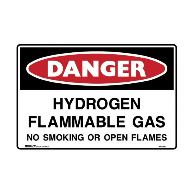 Hydrogen Flammable Gas No Smoking Or Open Flames - Danger Signs