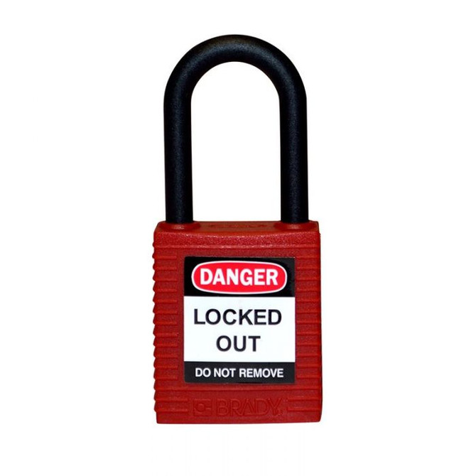 Red Nylon Shackle Padlock - Nylon Safety Padlocks