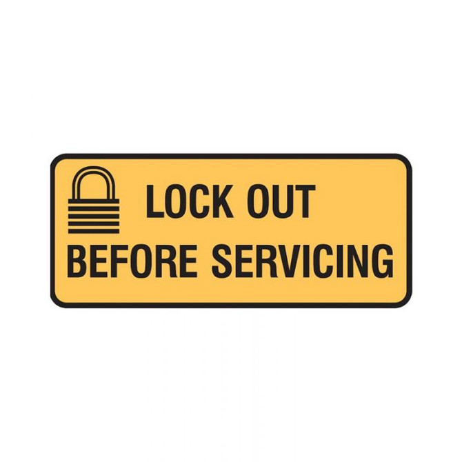 Lockout Before Servicing - Lockout Signs - Part No. 840308