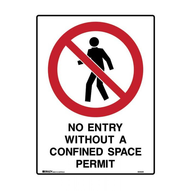 No Entry Without A Confined Space Permit - Prohibition Signs