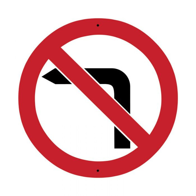 No Left Turn Picto Only - Road Signs 841869