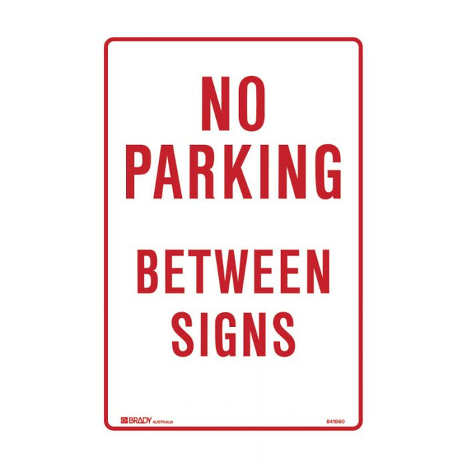 No Parking Between Signs - Parking Signs