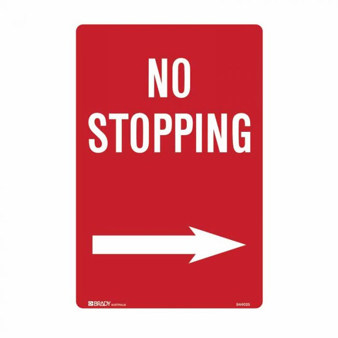 No Stopping Right Arrow - Parking Signs